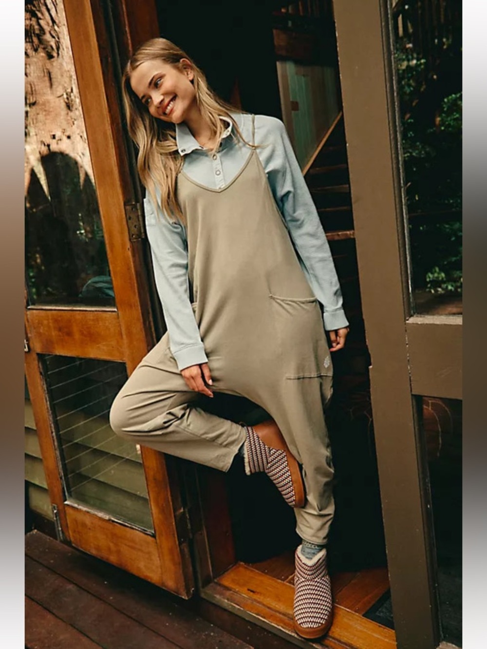 NWT FP Movement by Free People Hot Shot Onesie in Sage Stone Sz L NWT